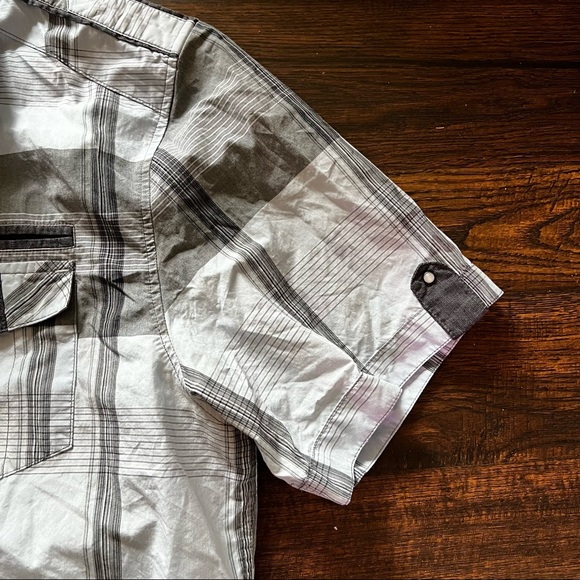 Pale Blue & Grey 7 Diamonds Short Sleeve Shirt XL Slim Fit - Picture 4 of 8